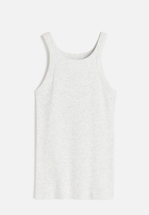 H&M - Ribbed vest top - light grey marl