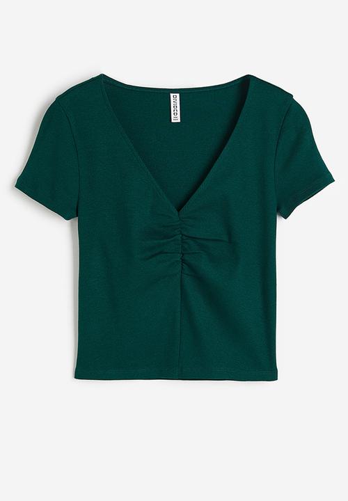 H&M - Ribbed top - dark green