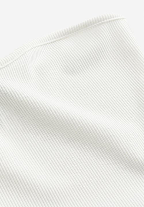 H&M - Ribbed bandeau top - white