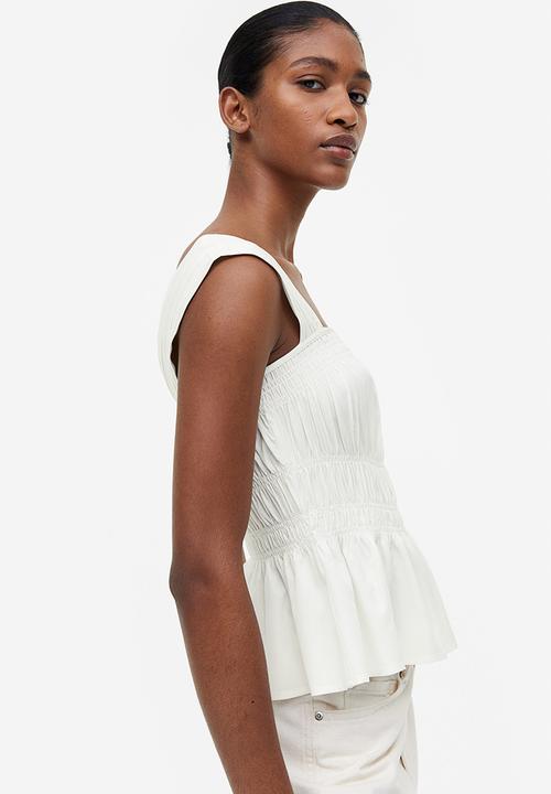 H&M - Smocked top - white