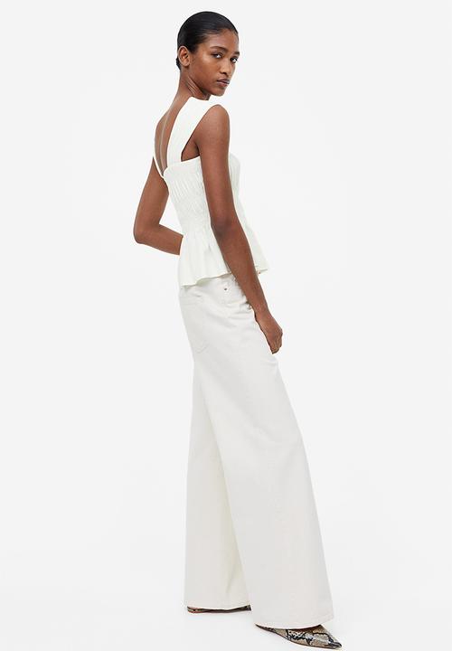 H&M - Smocked top - white
