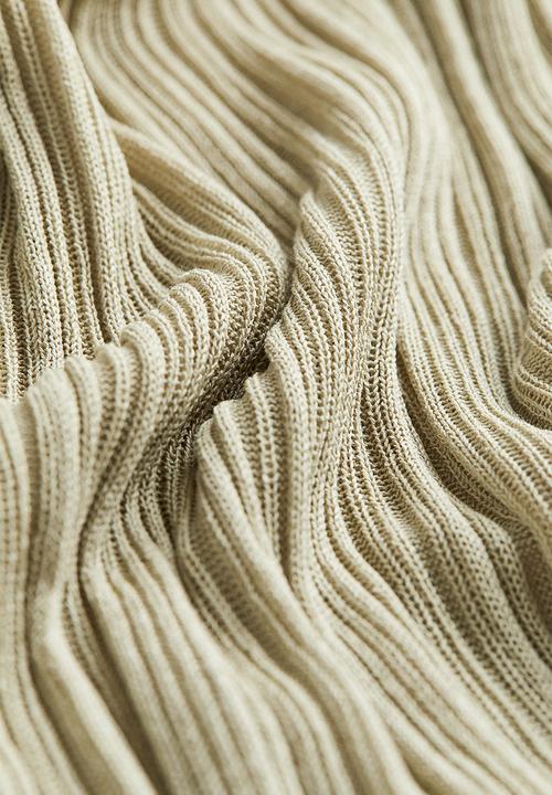 H&M - Sheer rib-knit turtleneck top - beige
