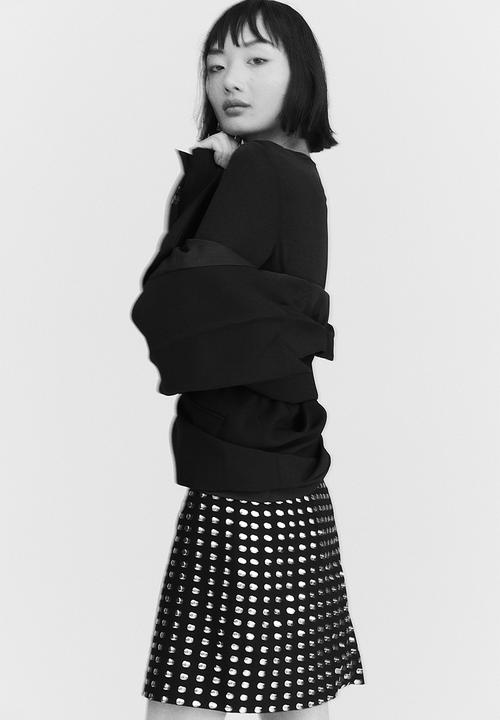 H&M - Studded mini skirt - black, multi