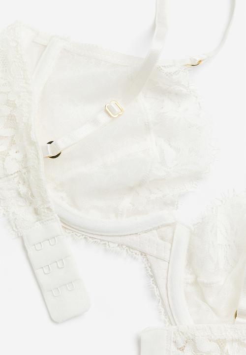 H&M - Non-padded underwired lace bra - white