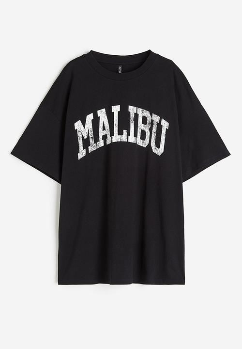 H&M - Oversized printed T-shirt - black malibu 