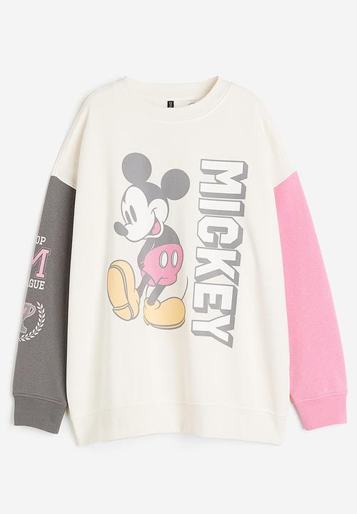 H&M - Oversized printed sweatshirt - cream mickey mouse