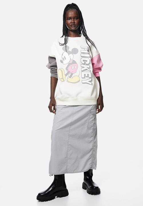 H&M - Oversized printed sweatshirt - cream mickey mouse