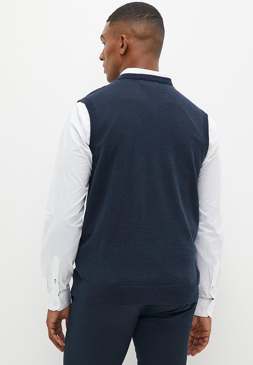 Pringle of Scotland - Pringle ryan sleeveless v-neck knitwear - navy