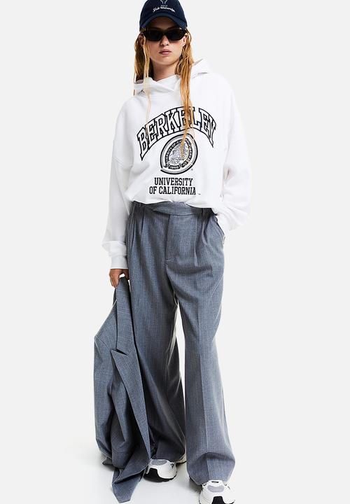 H&M - Oversized motif-detail hoodie - White Berkeley University