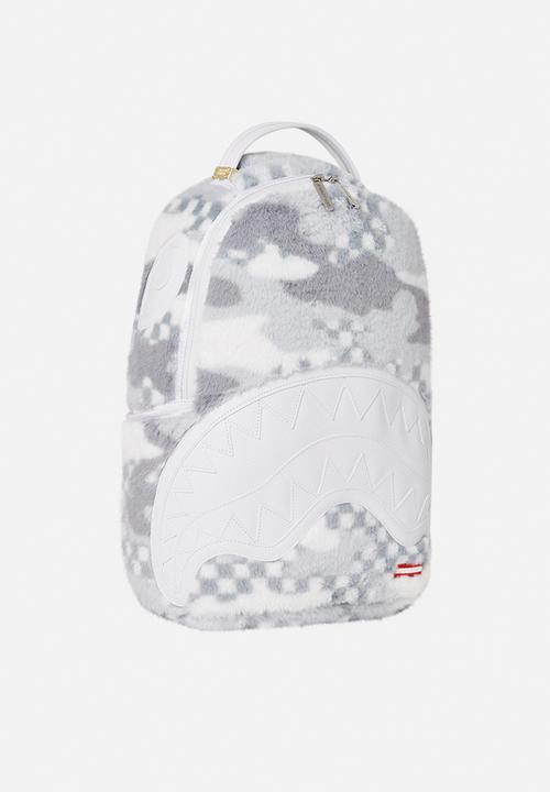 Sprayground - White 3am fur bakpack - grey