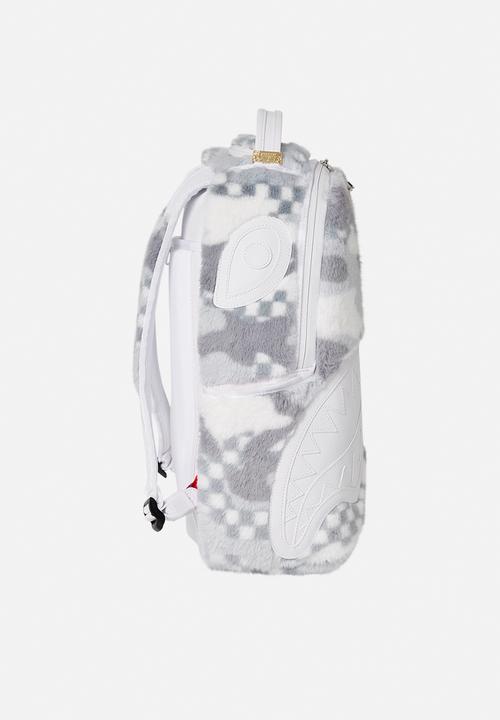 Sprayground - White 3am fur bakpack - grey