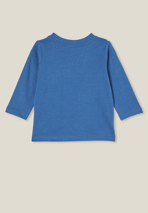 Cotton On - Jamie long sleeve tee - petty blue/mamas boy