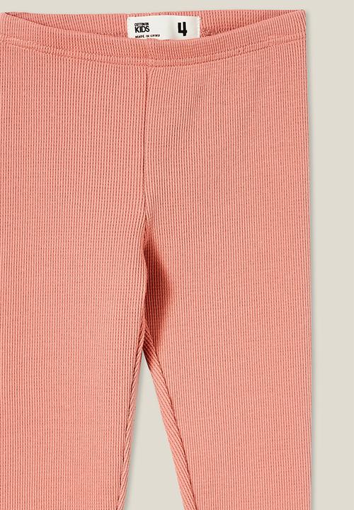 Cotton On - Huggie tights - clay pigeon waffle