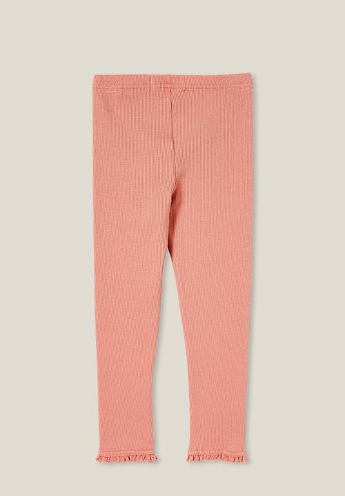 Cotton On - Huggie tights - clay pigeon waffle
