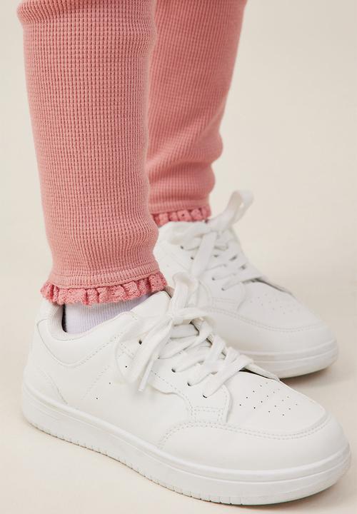 Cotton On - Huggie tights - clay pigeon waffle