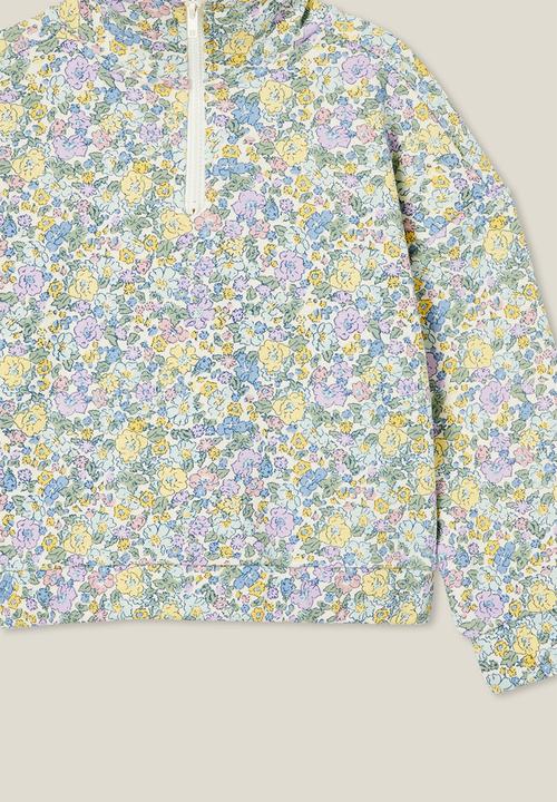 Cotton On - Naomi half zip pullover - dark vanilla/middleton floral