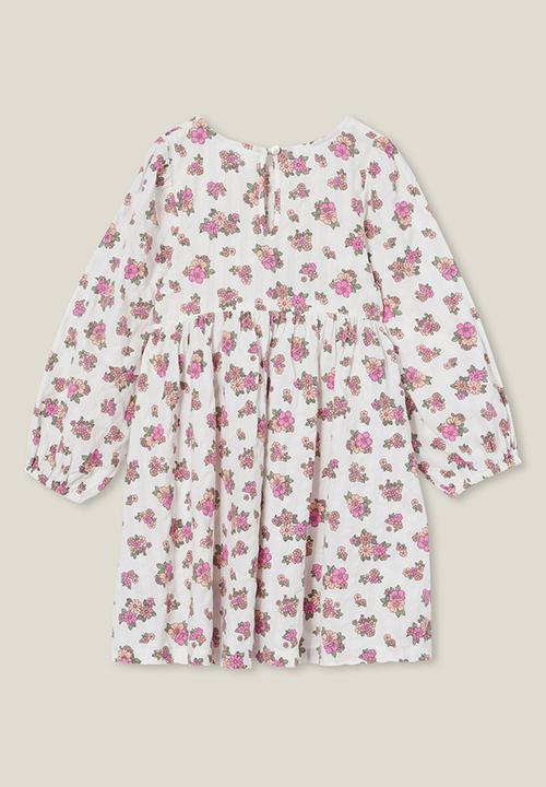Cotton On - Riley shirred dress - pink gerbera/ava ditsy