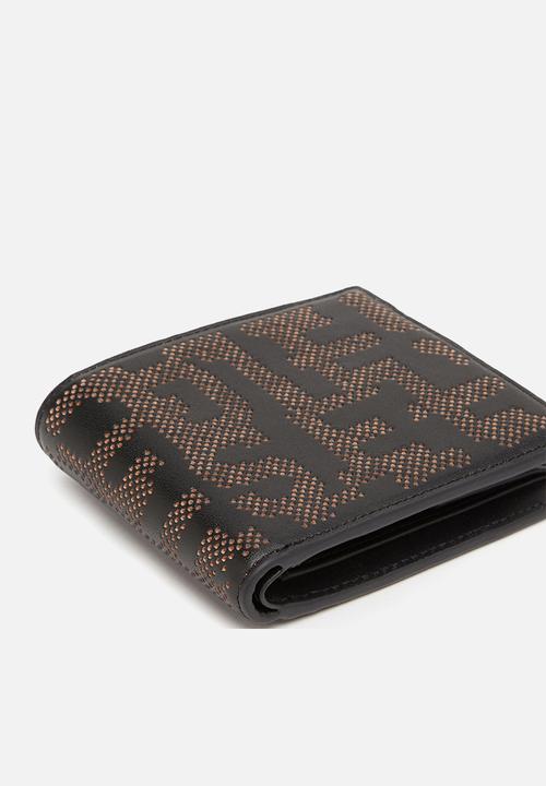 Diesel  - Pc Monogram Bi-Fold Coin S 3D Wallet - Black