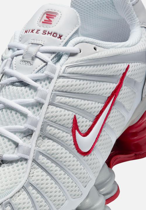 nike shox tl white red