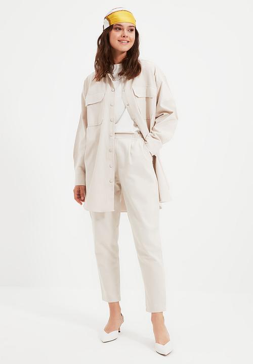 Trendyol - Relaxed overshirt - cream