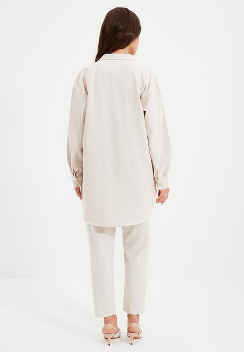 Trendyol - Relaxed overshirt - cream
