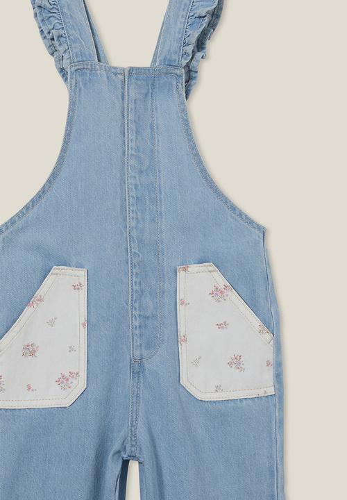 Cotton On - Dixie denim overall - bleach blue wash