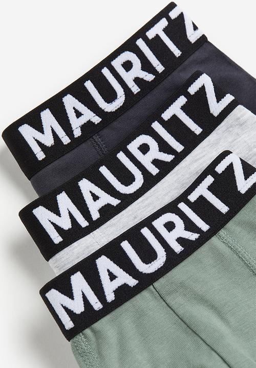 H&M - 5-pack boxer shorts - Dusty green Light grey marl