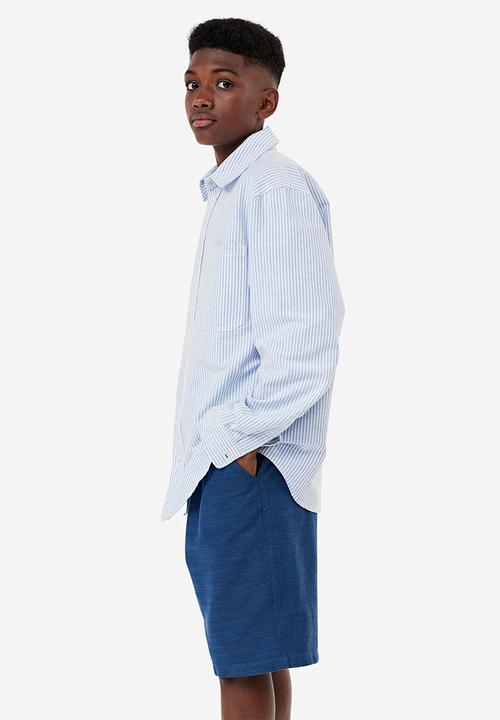 H&M - Cotton shirt - Light blue Striped