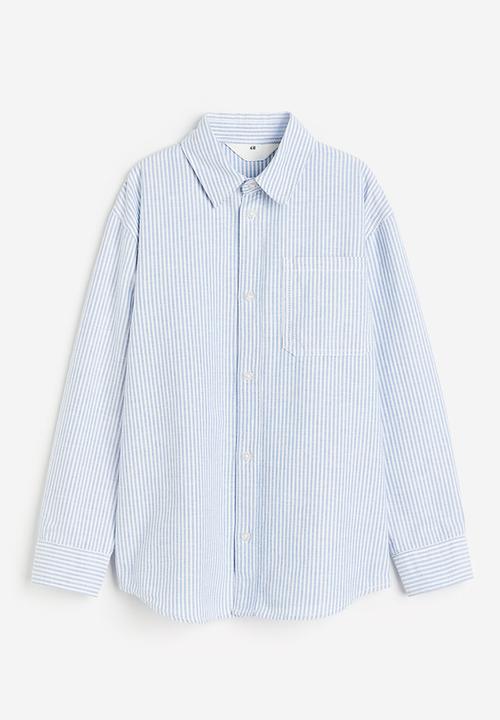 H&M - Cotton shirt - Light blue Striped