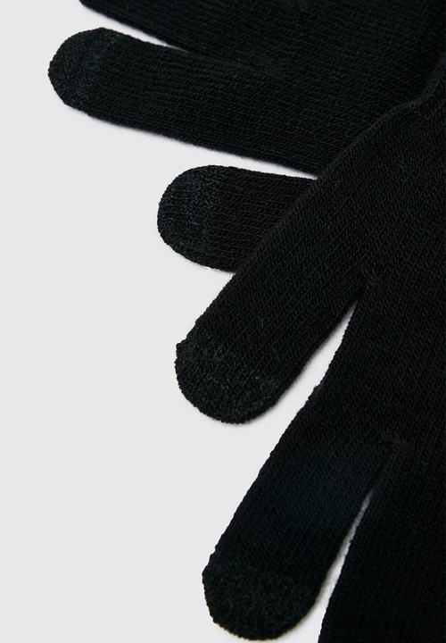boohooMAN - Touch screen gloves - black