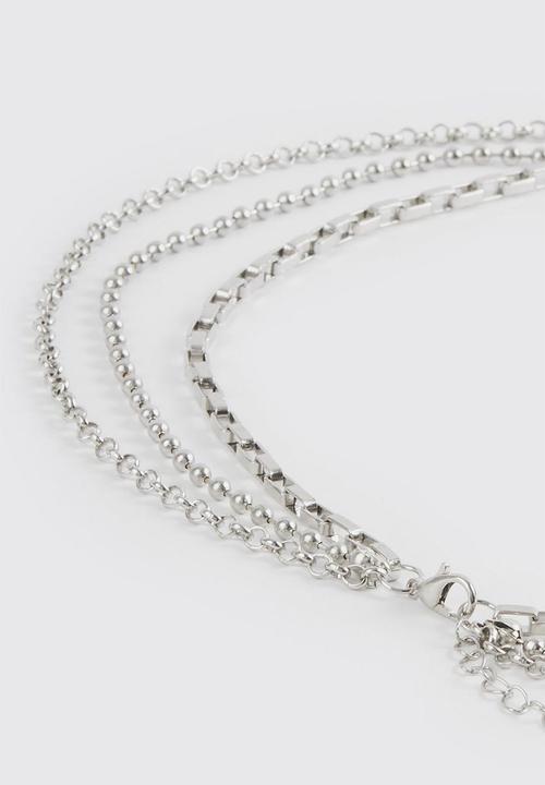 boohooMAN - Multi layer pendant necklace - silver