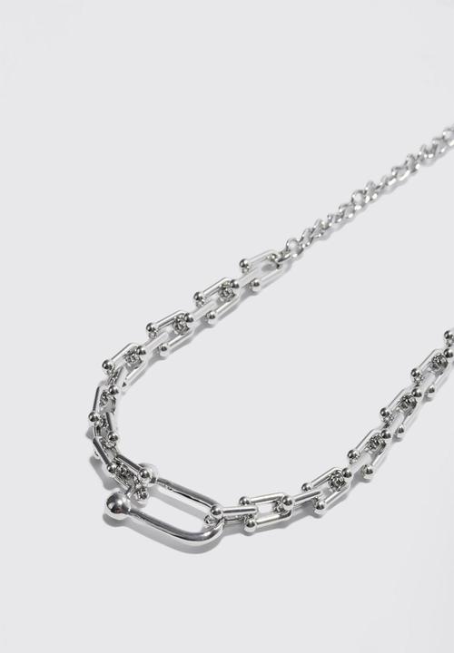 boohooMAN - Multi layer pendant necklace - silver