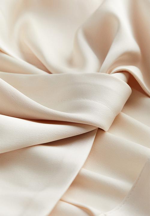 H&M - Cropped satin blouse - beige