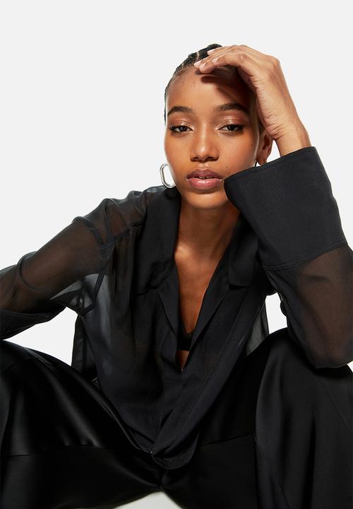 H&M - Sheer blouse - black