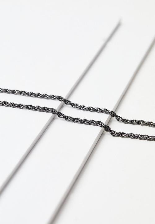 boohooMAN - Rope chain necklace - silver