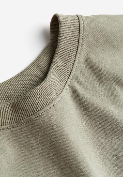 H&M - Long printed T-shirt - Khaki green AC DC
