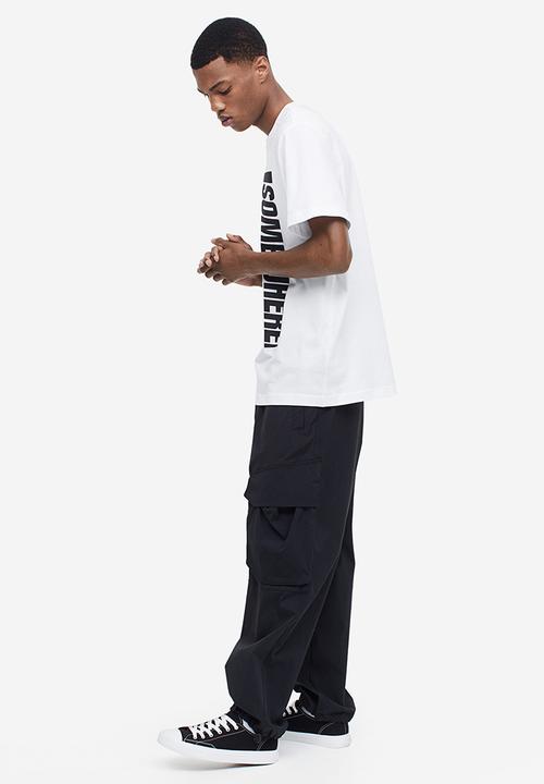H&M - Regular fit printed t-shirt - white/anywhere