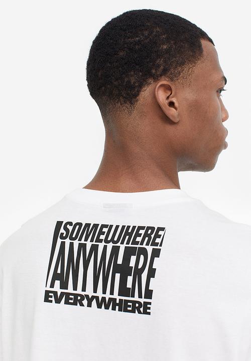 H&M - Regular fit printed t-shirt - white/anywhere