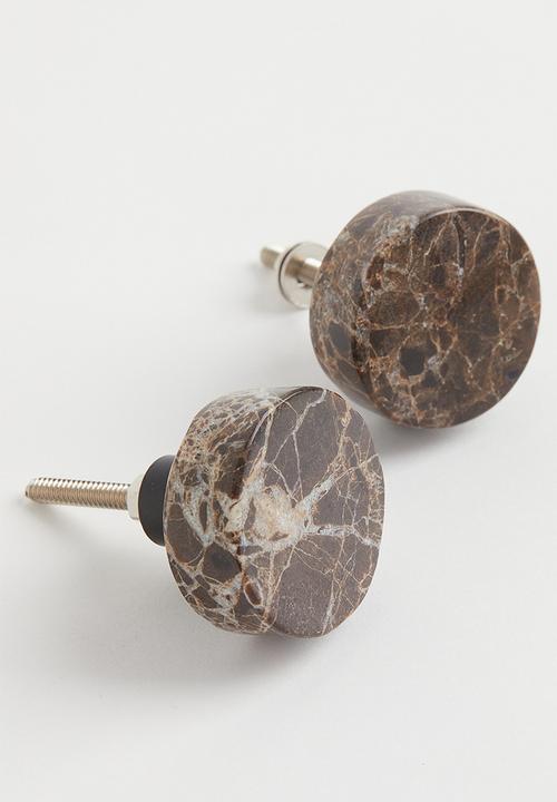 H&M - Marble knob - greige & stone
