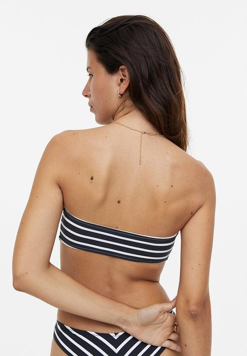 H&M - Padded bikini top - black striped