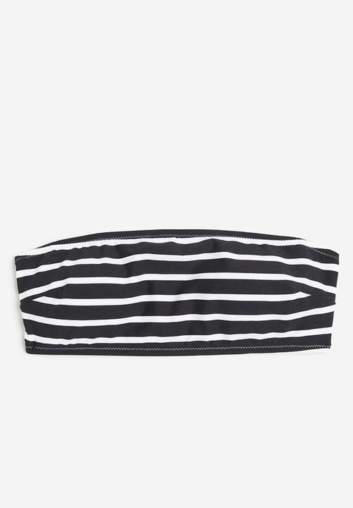 H&M - Padded bikini top - black striped