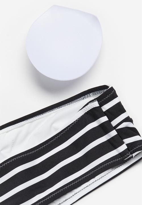 H&M - Padded bikini top - black striped