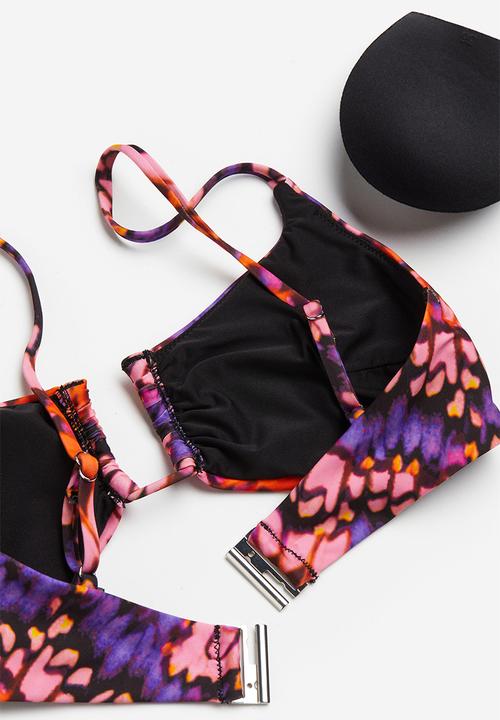 H&M - Padded bikini top - pink patterned
