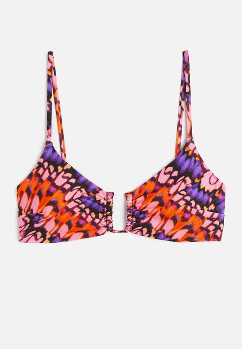 H&M - Padded bikini top - pink patterned