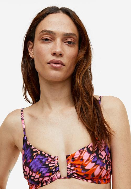 H&M - Padded bikini top - pink patterned