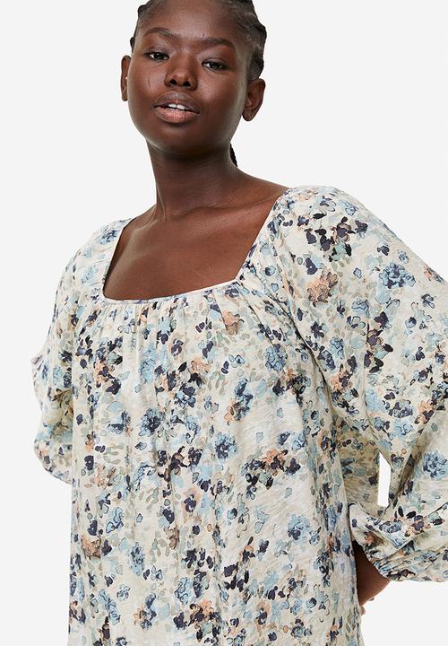 H&M - Oversized dress - Light beige Patterned