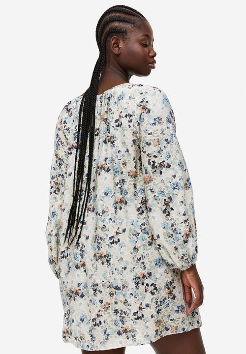 H&M - Oversized dress - Light beige Patterned