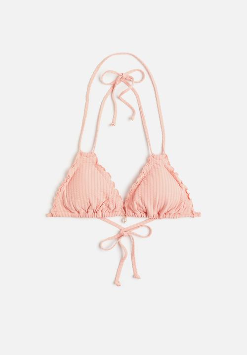H&M - Padded triangle bikini top - peach pink
