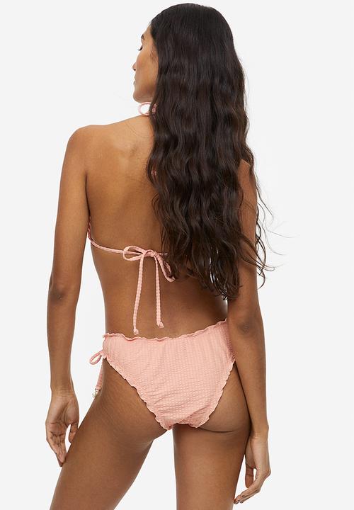 H&M - Padded triangle bikini top - peach pink