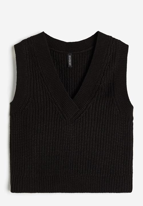 H&M - Rib-knit sweater vest - black